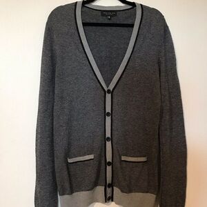 Forever 21 Men's Charcoal and Light Gray Cardigan